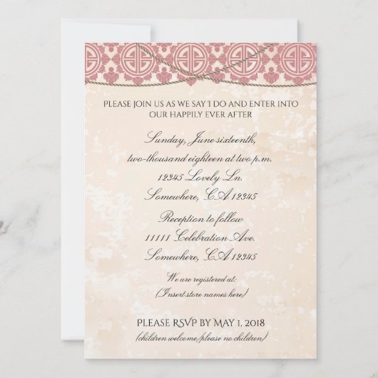 Eenmaal op een uitnodiging voor een tijdhuwelijk (Achterkant)