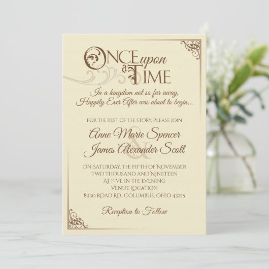 Eenmaal op een uitnodiging voor een tijdhuwelijk (Staand voorkant)