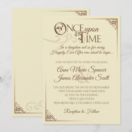 Eenmaal op een uitnodiging voor een tijdhuwelijk (Voorkant / Achterkant)