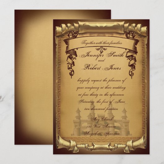 Eenmaal op een uitnodiging voor een tijdhuwelijk (Voorkant / Achterkant)