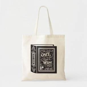Eenmaal op een wijn Funny Book Club Typografisch Tote Bag