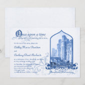 Eenmaal op het huwelijk koninklijk blauw kasteel kaart (Voorkant / Achterkant)