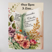 Eenmaal op tijd | Floral Book Wedding Poster (Voorkant)