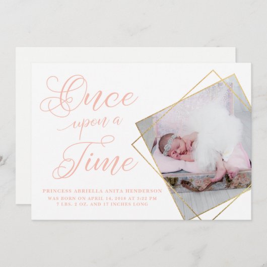 Eenmaal op tijd kondigt prinses Birth aan Aankondiging (Voorkant / Achterkant)