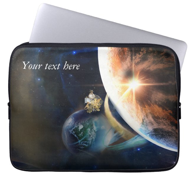 Eenmaal op tijd laptop sleeve (Voorkant)