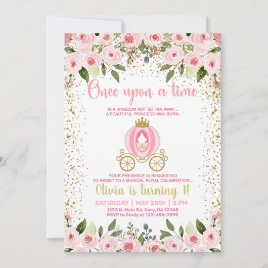 Eenmaal op tijd uitnodiging voor de verjaardag van (Voorkant)