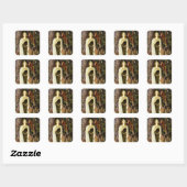 Eenmaal op tijd vierkante sticker (Vel)