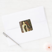 Eenmaal op tijd vierkante sticker (Envelop)