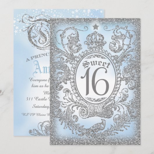 Eenmaal op Tijd Zilver Blauw vast Kaart (Voorkant / Achterkant)