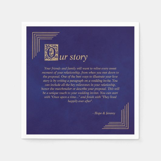 Eenmaal op Time Fairy Tale Paars Gold Wedding Servet (Voorkant)