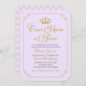 Eenmaal op Time Gold Prinses Birthday Uitnodiging (Voorkant / Achterkant)