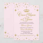 Eenmaal op Time Gold Prinses Birthday Uitnodiging (Voorkant / Achterkant)