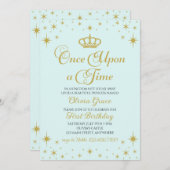 Eenmaal op Time Gold Prinses Birthday Uitnodiging (Voorkant / Achterkant)