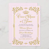 Eenmaal op Time Gold Prinses Birthday Uitnodiging (Voorkant / Achterkant)