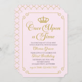 Eenmaal op Time Gold Prinses Birthday Uitnodiging (Voorkant / Achterkant)