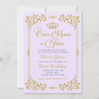 Eenmaal op Time Gold Prinses Birthday Uitnodiging