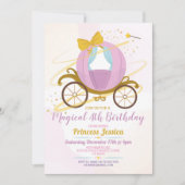 Eenmaal op Time Princess Birthday Carriage Kaart (Voorkant)