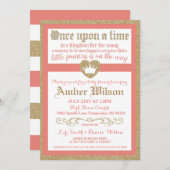 Eenmaal op Time Prinses Baby shower Invitation Kaart (Voorkant / Achterkant)