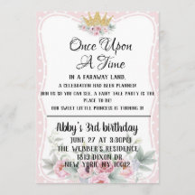 Eenmaal op Time Prinses Invitation