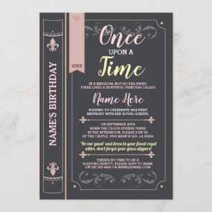 Eenmaal op Time Story Tale Book Birthday Princess Kaart