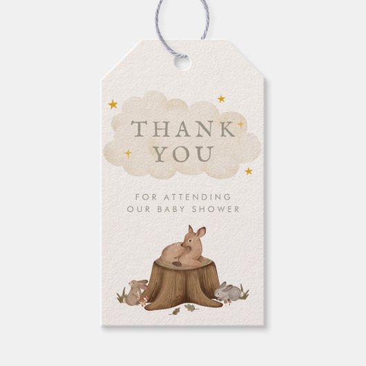 Eenmaal op Time Woodland Storybook Favor Cadeaulabel (Voorkant)