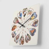 Eenmaal per keer 12 hartgestormde foto's vierkante klok (Hoek)