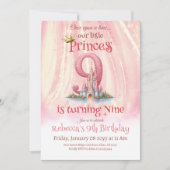 Eenmaal Prinses Castle Meisje Negende 9e Verjaarda Kaart (Voorkant)
