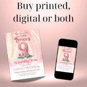 Eenmaal Prinses Castle Meisje Negende 9e Verjaarda Kaart