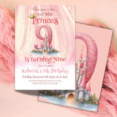 Eenmaal Prinses Castle Meisje Negende 9e Verjaarda Kaart