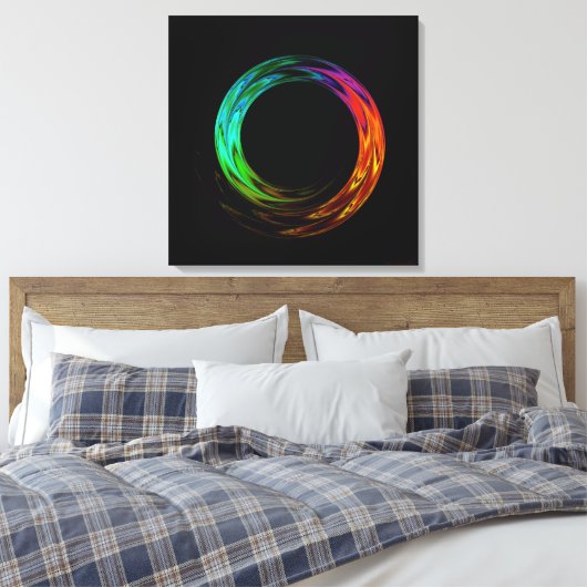 Eenmaal rond Fractal Art Wrapped Canvas (Insitu (Slaapkamer))