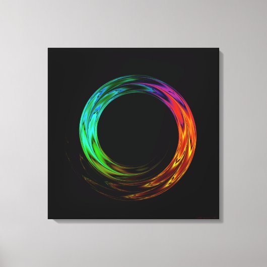 Eenmaal rond Fractal Art Wrapped Canvas Afdruk (Voorkant)