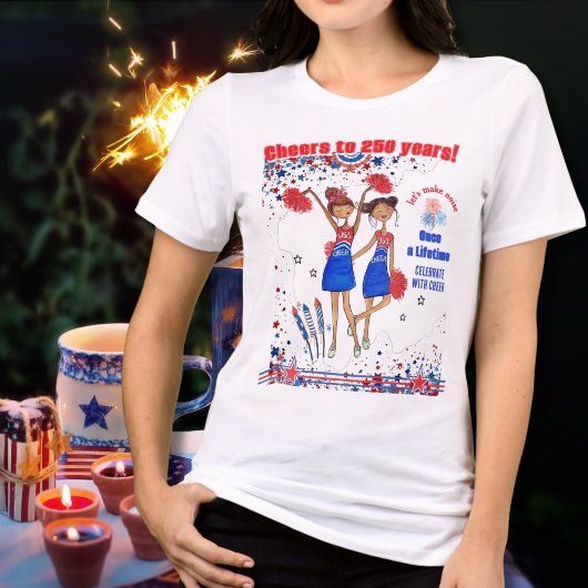 Eenmalig US 250ste Verjaardag Juich Wit Tri-Blend Shirt