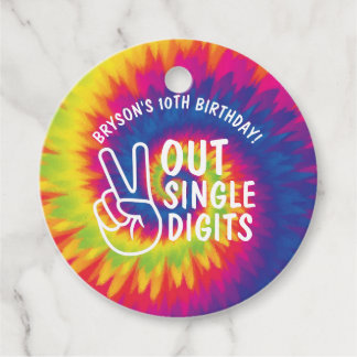Eénmalige centimeter dikke dye 10th Birthday Bedankjes Labels