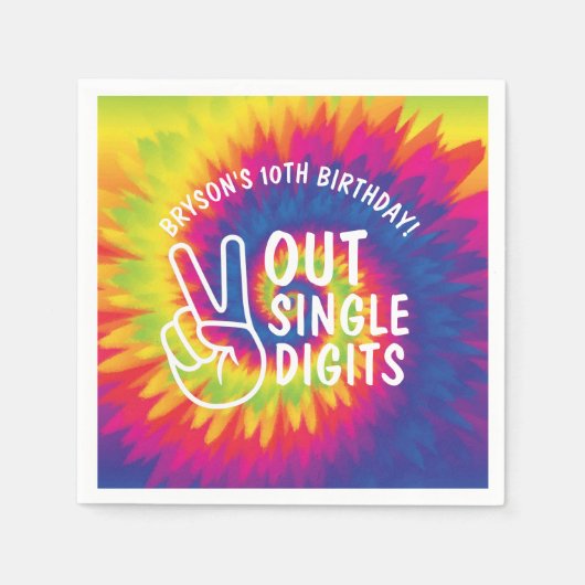 Eénmalige centimeter dikke dye 10th Birthday Servet (Voorkant)
