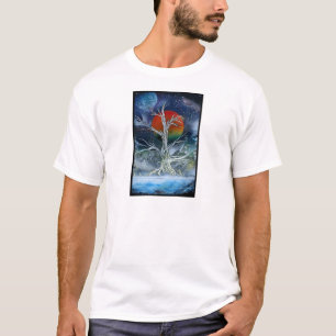 Eenmalige dode boomgaard Nachtelijke Oranje maan T-shirt