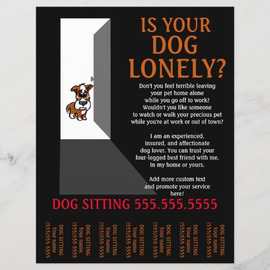 Eenmalige Dog Sitting.Sitter.Service.Business Flyer (Voorkant)