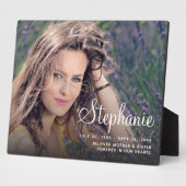 Eenmalige foto Memorial Tabletop Plaque met Easel Fotoplaat (Zijkant)