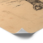 Eenmalige hond, met eigen Vintage Pen Inkt Poster (Hoek)