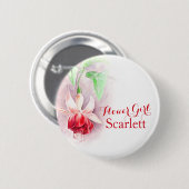 Eénmalige rode tulp voor bloemmeisje ronde button 5,7 cm (Voorkant /achterkant)