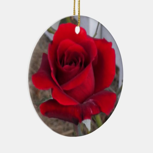 Eenmalige roodrozenversiering keramisch ornament (Rechts)