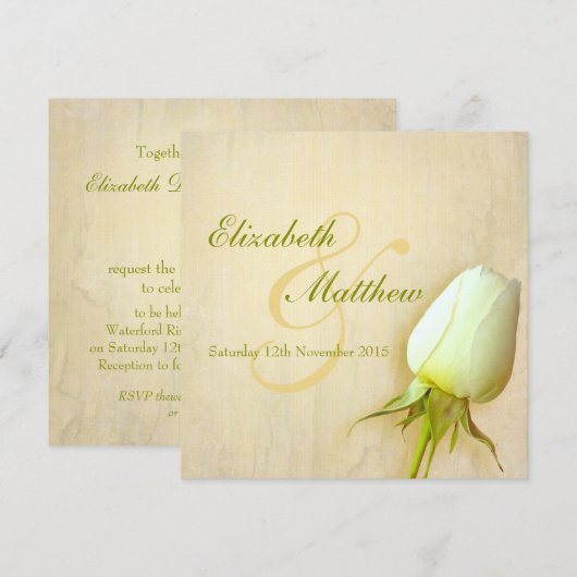 Eenmalige uitnodiging voor het bruiloft van de bru (Voorkant / Achterkant)