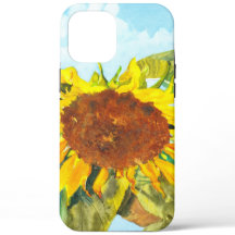 Eénmalige zonnebloem met wolken