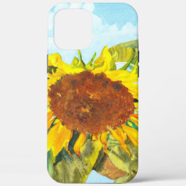 Eénmalige zonnebloem met wolken Case-Mate iPhone case