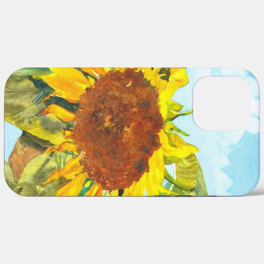 Eénmalige zonnebloem met wolken Case-Mate iPhone case (Achterkant (horizontaal))