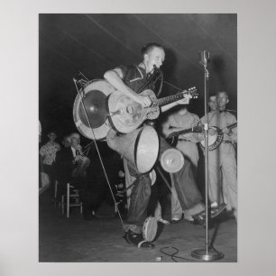 Eénmansband, 1938. Oude foto Poster