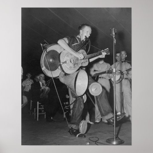 Eénmansband, 1938. Oude foto Poster (Voorkant)
