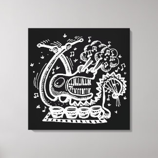 Eénmansband Draak Donker Canvas Afdruk
