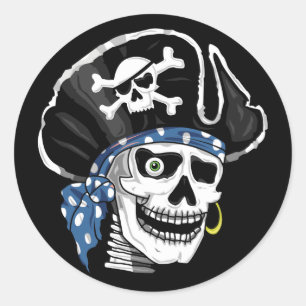 Eenodig piraat ronde sticker