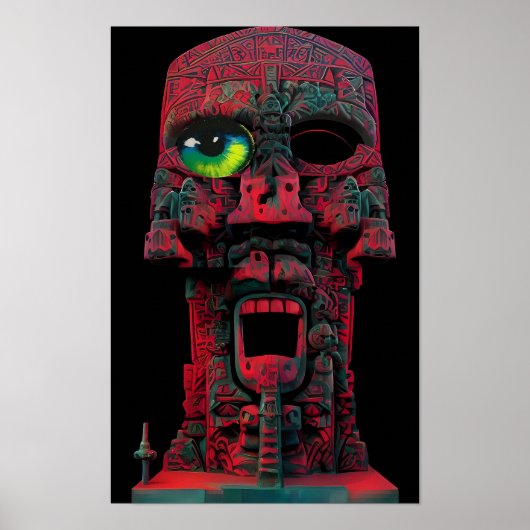 Eenogig God Ken Gage Fantasy Tiki Poster (Voorkant)