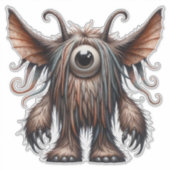 Eenogig monster doorzichtige Sticker (Voorkant)